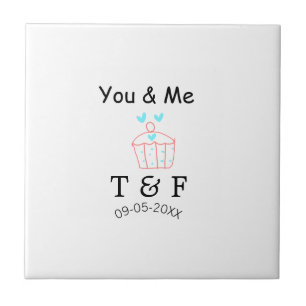 Du und ich lieben Cup Cake roter Valentinstag Name Fliese