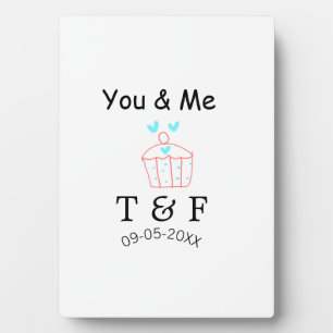 Du und ich lieben Cup Cake roter Valentinstag Name Fotoplatte