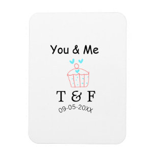 Du und ich lieben Cup Cake roter Valentinstag Name Magnet