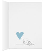 Du und ich Vögel in Liebe Light Blue Heart Cards (Innen (Rechts))