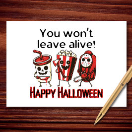 Du Verlasst keine Alive Funny Halloween Filmsnacks Karte