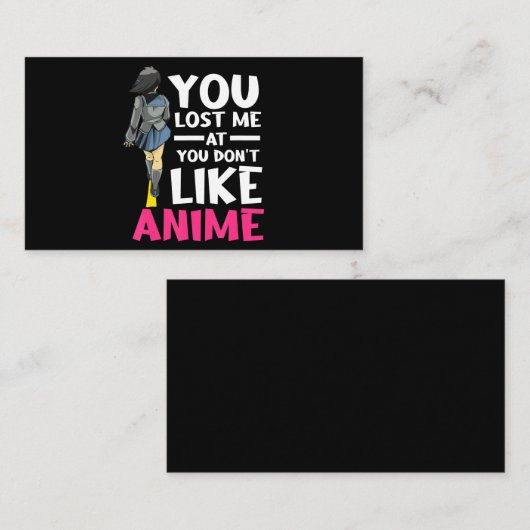 Du verlierst Me Anime Kleidung Manga Cosplay Otaku Visitenkarte (Vorne/Hinten)