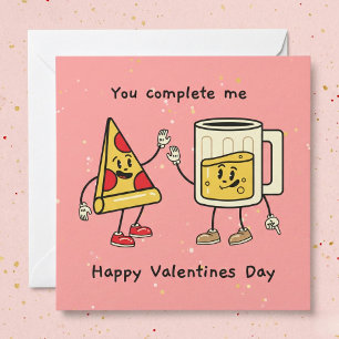 Du Vervollständigst Mich Bier- und Pizza-Valentins Einladung