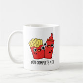 Du vervollständigst mich Funny Fries Ketchup Puff Kaffeetasse (Links)