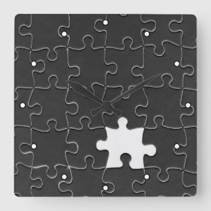 Du vervollständigst mich Romantisches Schwarz-Weiß Quadratische Wanduhr