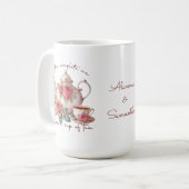 Du vervollständigst mich wunderschöne PfirsichRose Kaffeetasse (Vorderseite Links)