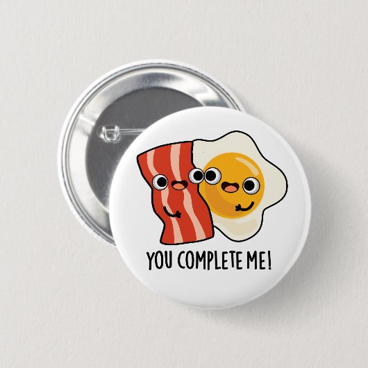 Du vervollständigst mir einen lustigen Bacon Egg P Button (Vorne & Hinten)