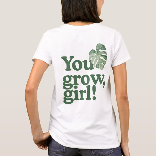 Du wächst, Mädchen - Monstera Albo Tee Shirt (Rückseite)