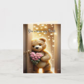 Du wärmst mein Herz - Teddybären-Liebe Karte (Vorderseite)