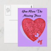 Du warst das Vermisste Stück meines Herzens Postkarte (Vorne/Hinten)