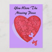 Du warst das Vermisste Stück meines Herzens Postkarte (Vorderseite)