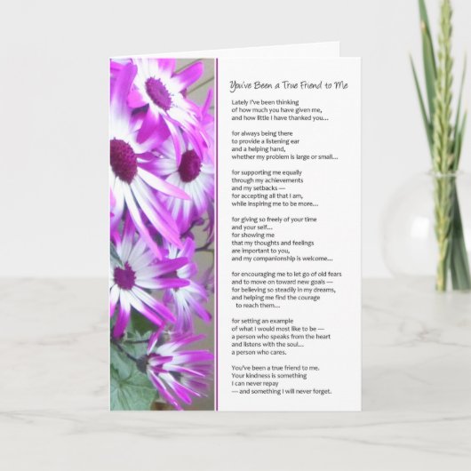 Du warst ein wahrer Freund von mir... Dankeskarte (Vorderseite)