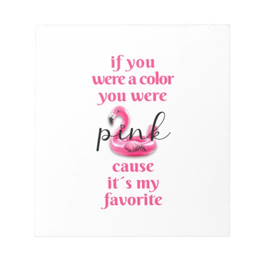 Du warst rosa. Notizblock (Vorderseite)