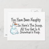 Du warst schneebedeckte Schneemans Gekackt Postkarte (Vorne/Hinten)