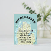 Du weißt, dass du aus Michigan bist, wenn du Postkarte (Stehend Vorderseite)