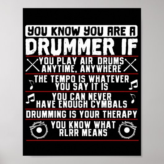Du weißt, dass du ein Drummer bist, wenn Drummer M Poster (Vorne)