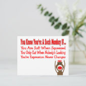 Du weißt, dass du ein SockenAffe bist, wenn... Postkarte (Stehend Vorderseite)