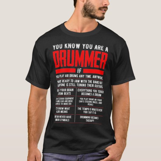 Du weißt, dass du ein Trommler bist, wenn Drumstic T-Shirt (Vorderseite)