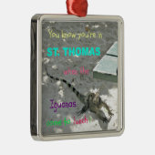 Du weißt, du bist in St. Thomas, wenn... Silbernes Ornament (Rechts)