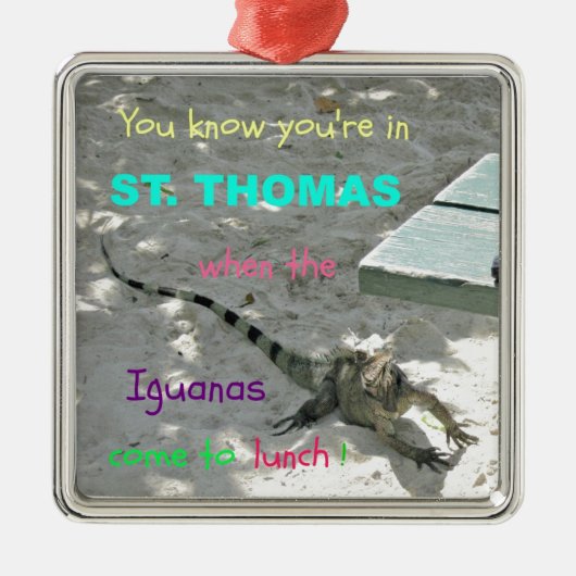 Du weißt, du bist in St. Thomas, wenn... Silbernes Ornament (Vorne)
