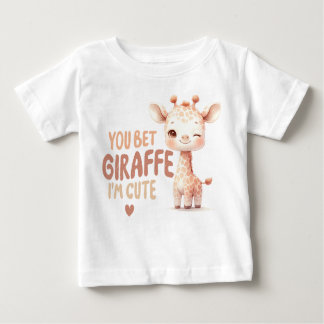 Du wettest Giraffe, ich bin niedlich! Design Baby T-shirt