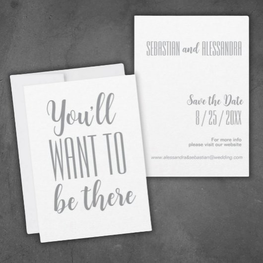 "Du Will, dort zu sein" Minimalistisch Save the Da Date