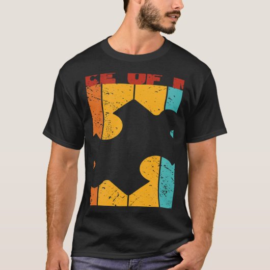 Du Will ein Stück von mir Retro Jigsaw Puzzling T-Shirt (Vorderseite)