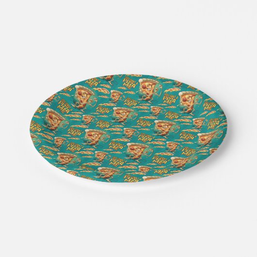 Du Will eine Pizza Me Pappteller (Schrägansicht)