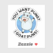 Du Will Puns I Goat Puns Funny Animal Puff Aufkleber (Blatt)