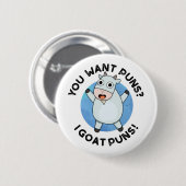 Du Will Puns I Goat Puns Funny Animal Puff Button (Vorne & Hinten)