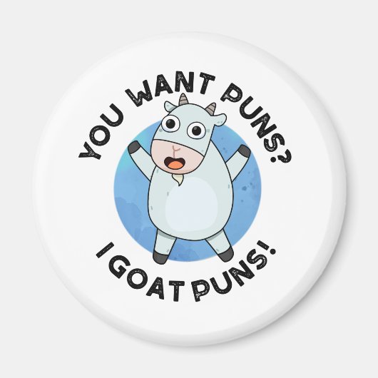 Du Will Puns I Goat Puns Funny Animal Puff Magnet (Vorne)