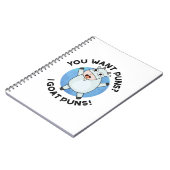 Du Will Puns I Goat Puns Funny Animal Puff Notizblock (Linke Seite)