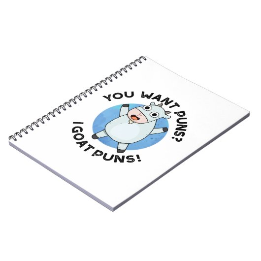 Du Will Puns I Goat Puns Funny Animal Puff Notizblock (Linke Seite)