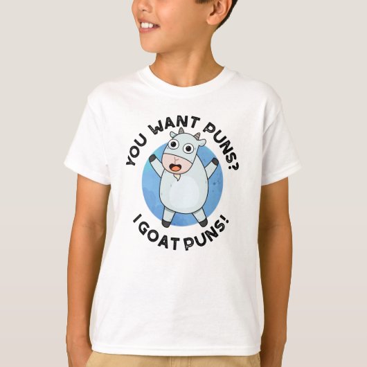 Du Will Puns I Goat Puns Funny Animal Puff T-Shirt (Vorderseite)
