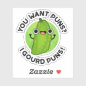 Du Will Puns I Gourd Puns Funny Veggie Pun Aufkleber (Blatt)