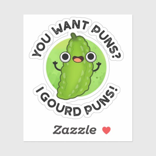 Du Will Puns I Gourd Puns Funny Veggie Pun Aufkleber (Blatt)