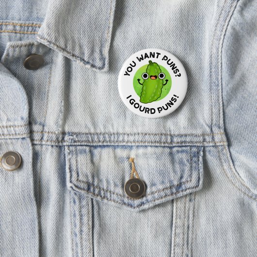 Du Will Puns I Gourd Puns Funny Veggie Pun Button (Beispiel)