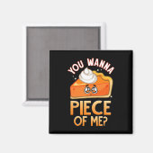 Du willst ein Stück von mir Funny Fall Pun Pumpkin Magnet (Vorderseite/Rückseite)