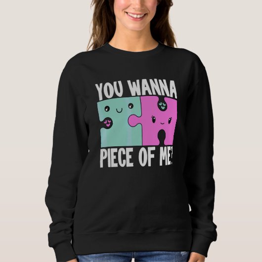 Du willst ein Stück von mir Puzzle Paar Sweatshirt (Vorderseite)