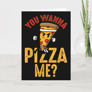 Du willst eine Pizza von mir Lustiger Ninja Karate Karte