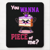 Du willst mich abhauen. Angry cake komischer Carto Mousepad (Vorne)