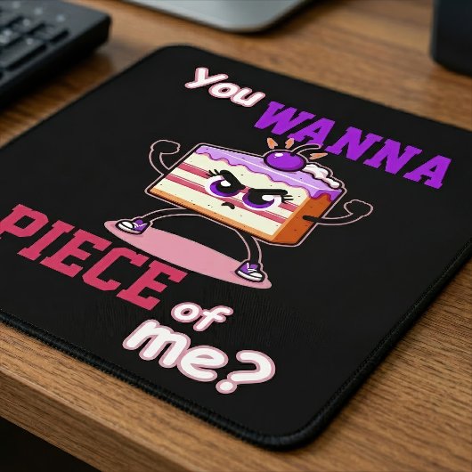 Du willst mich abhauen. Angry cake komischer Carto Mousepad