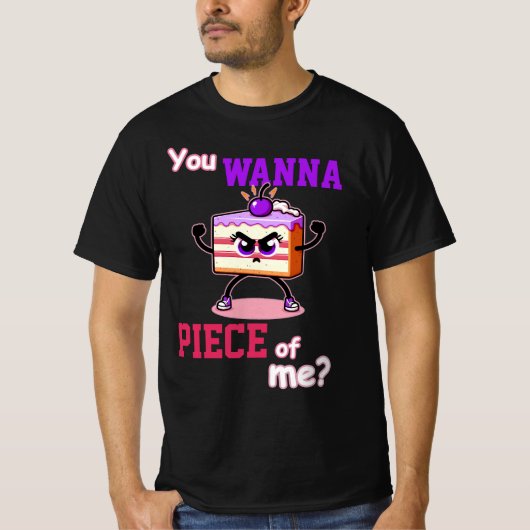 Du willst mich abhauen. Angry cake komischer Carto T-Shirt (Vorderseite)