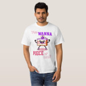 Du willst mich abhauen. Angry cake komischer Carto T-Shirt (Vorne ganz)