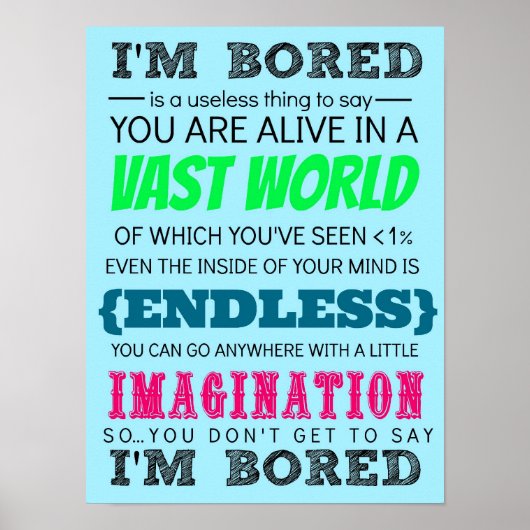 Du willst nicht sagen, dass ich gelangweilt bin poster (Vorne)