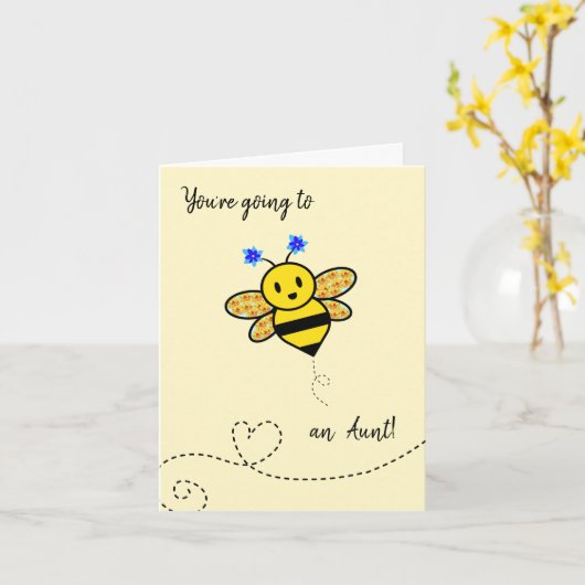 Du wirst eine Tante sein - Glückwünsche Karte (Gelbe Blume)