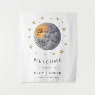 Du wirst geliebt Bis zum Mond und den Sternen Baby Wandteppich