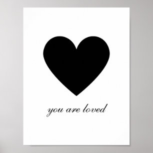 Du wirst geliebt Herz Poster