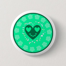 Du wirst geliebt Herz & Rosen Button Pin