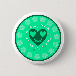 Du wirst geliebt Herz & Rosen Button Pin